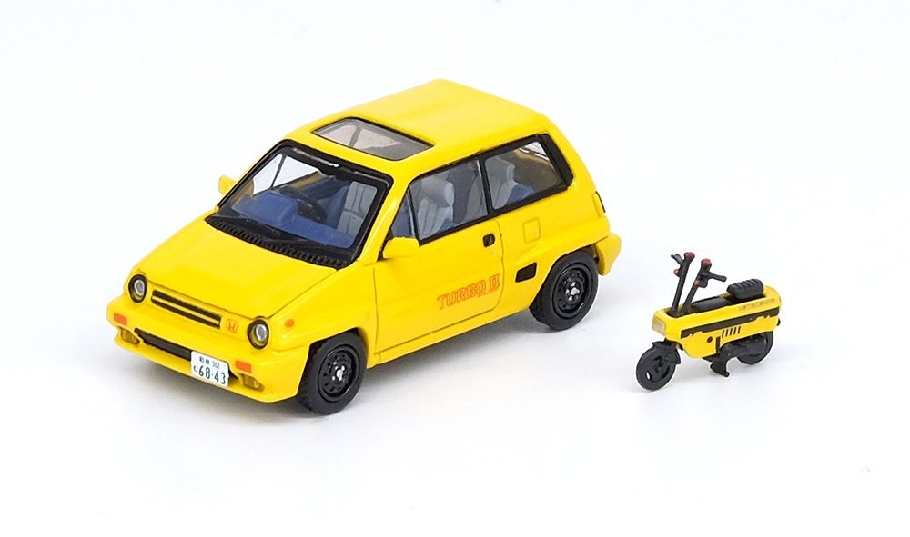 HONDA CITY TURBO II Yellow With MOTOCOMPO - IN64-CITYII-YL