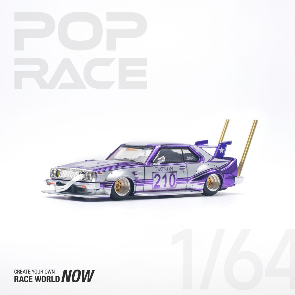 Nissan Skyline C210 Kaido Racer (Bosozoku Style) Purple Chrome/Silver - PR64-0107