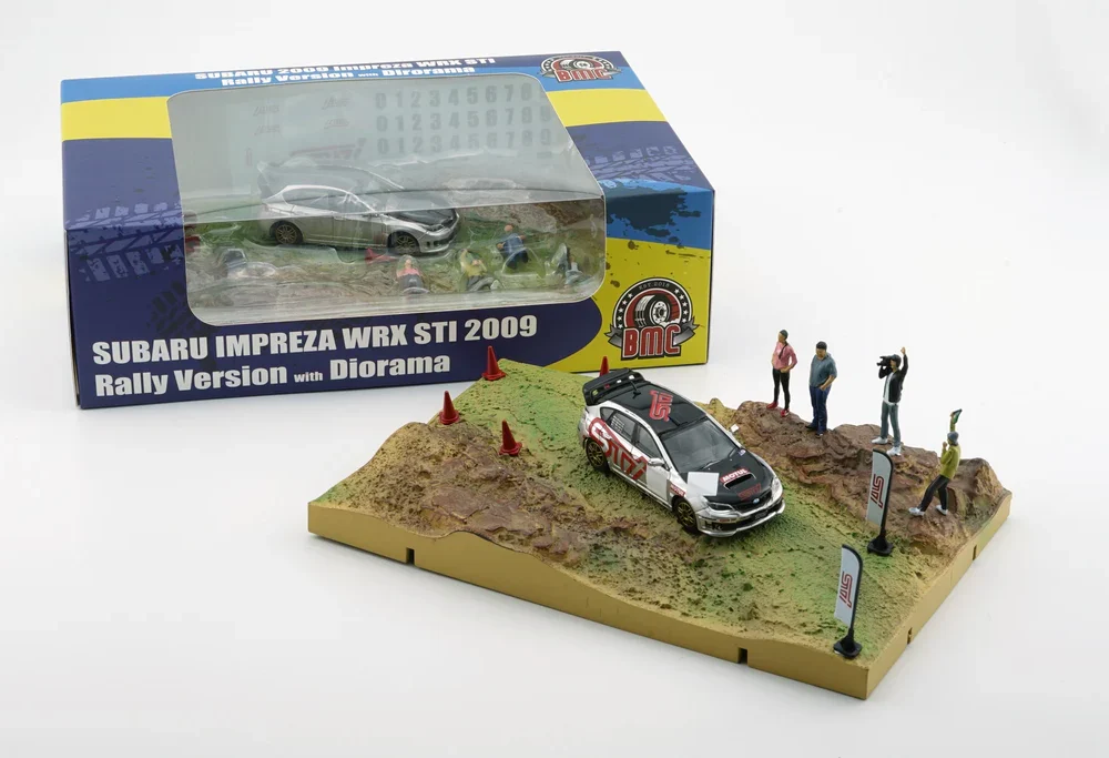 Rally Diorama 2009 Subaru Impreza WRX STI Silver - 64B0244