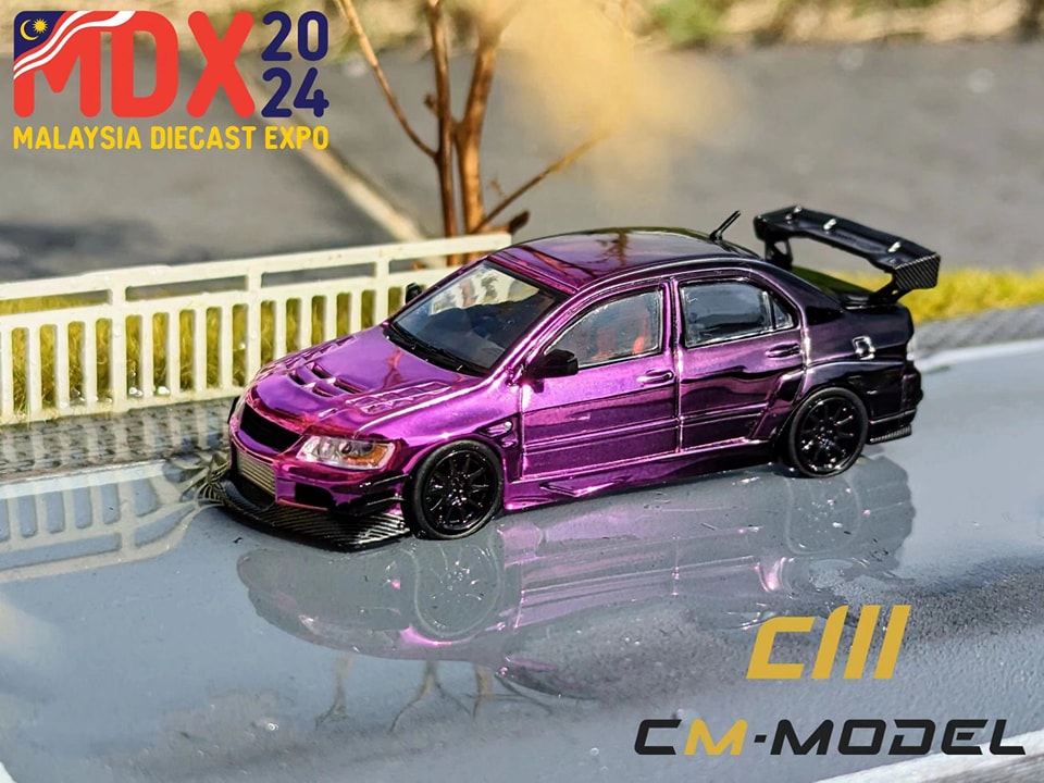 Mitsubishi Lancer Evo IX Purple Plating Malaysia Diecast Expo 2024 - CM64-EVOIX-MDX2024