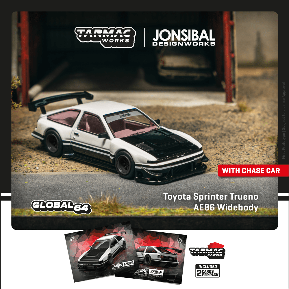 Toyota Sprinter Trueno AE86 Widebody by Jon Sibal White/Black Panda - T64G-060-WB