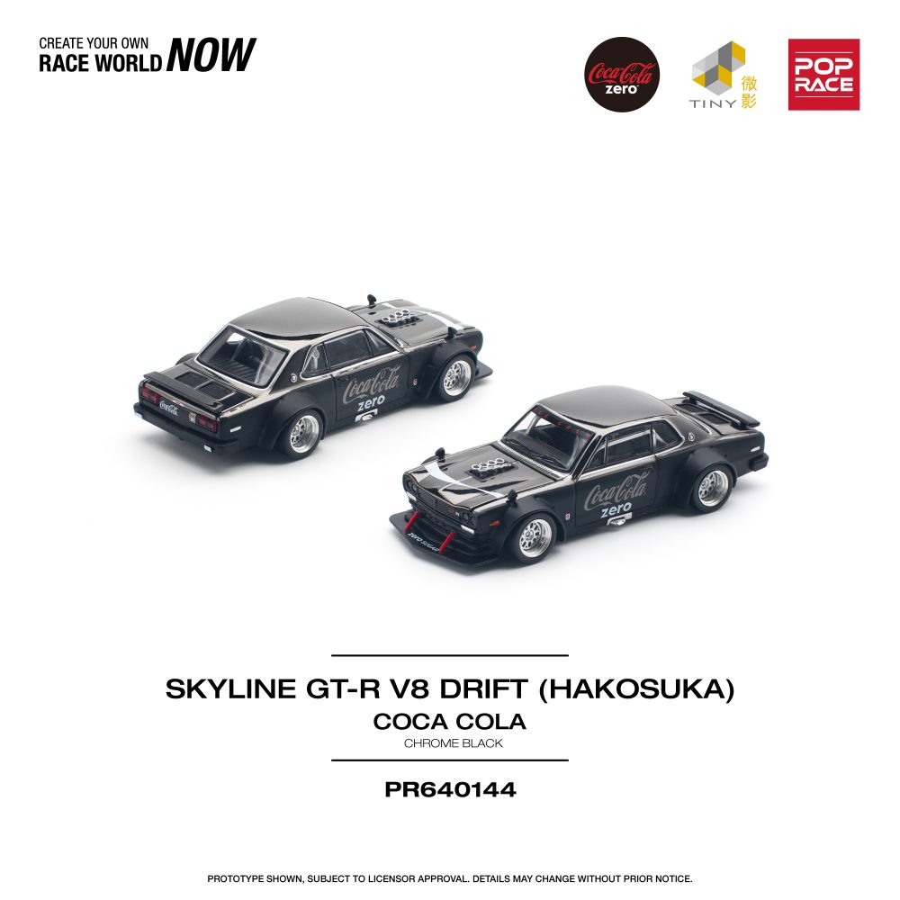 Nissan Skyline GT-R V8 (Hakosuka) Coca Cola Zero Black Chrome - PR64-0144
