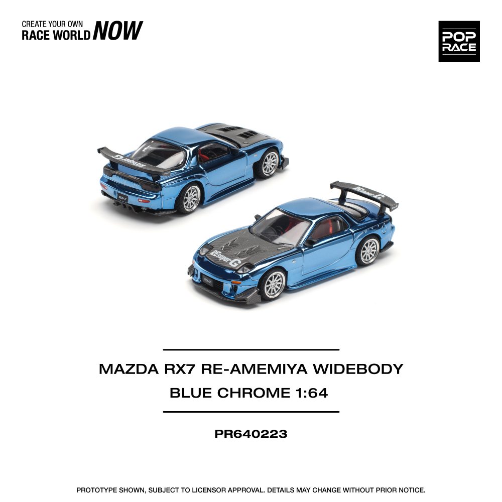 Mazda RX-7 (FD3S) RE-AMEMIYA Widebody Blue Chrome - PR64-0223