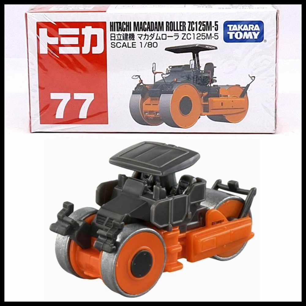 Tomica Mainline 077 - Hitachi Macadam Roller ZC125M-5