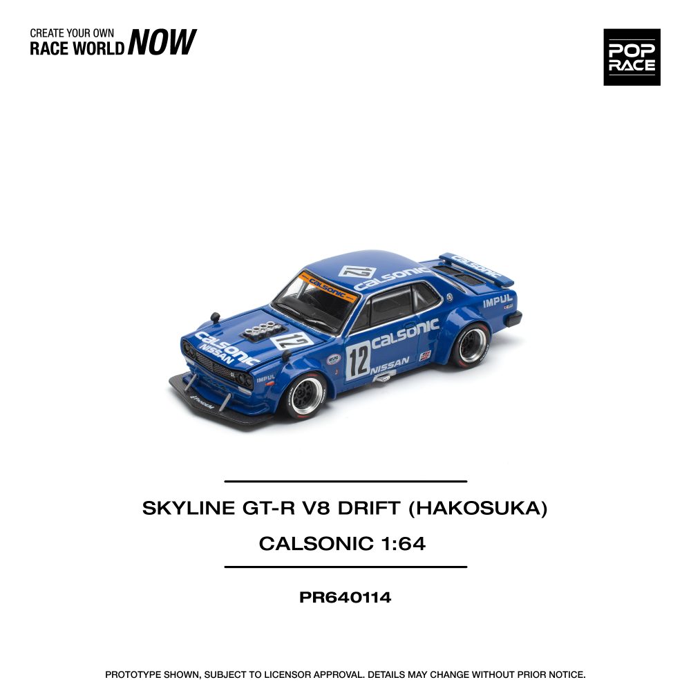 New Arrival -  Nissan Skyline GT-R V8 Drift (HAKOSUKA) - Calsonic - PR64-0114
