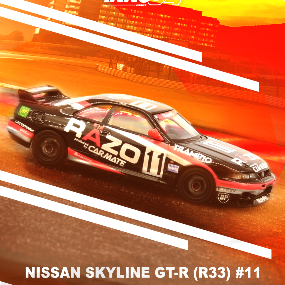 Nissan Skyline GT-R R33 #11 ""RAZO TRAMPIO"" N1 Super Endurance Series - SENDAN HIGHLAND 1995 Winner - IN64-R33R-RAZO