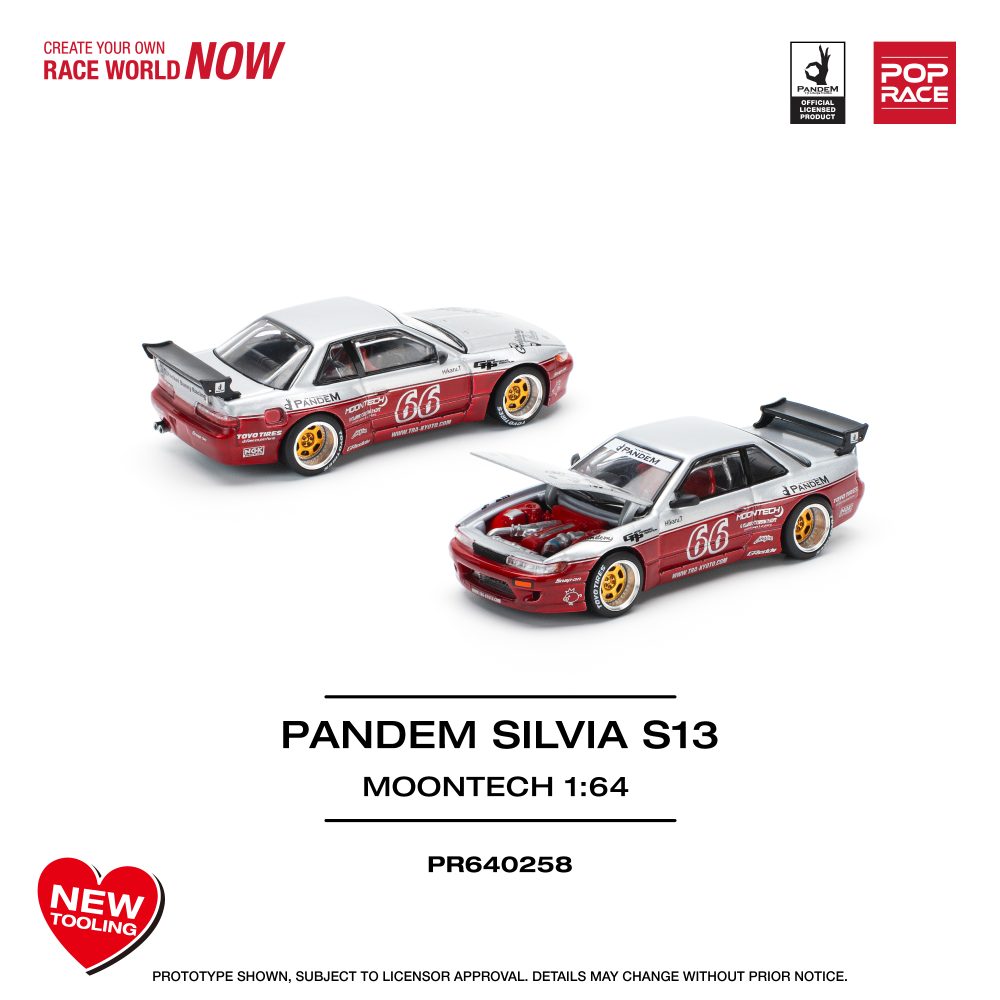 Pandem Nissan Silvia S13 Moontech Red - PR64-0258