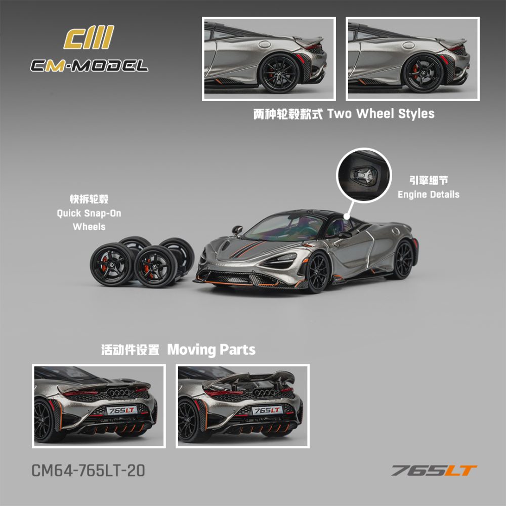 New Arrival -  Mclaren 765LT Silver Grey - CM64-765LT-20
