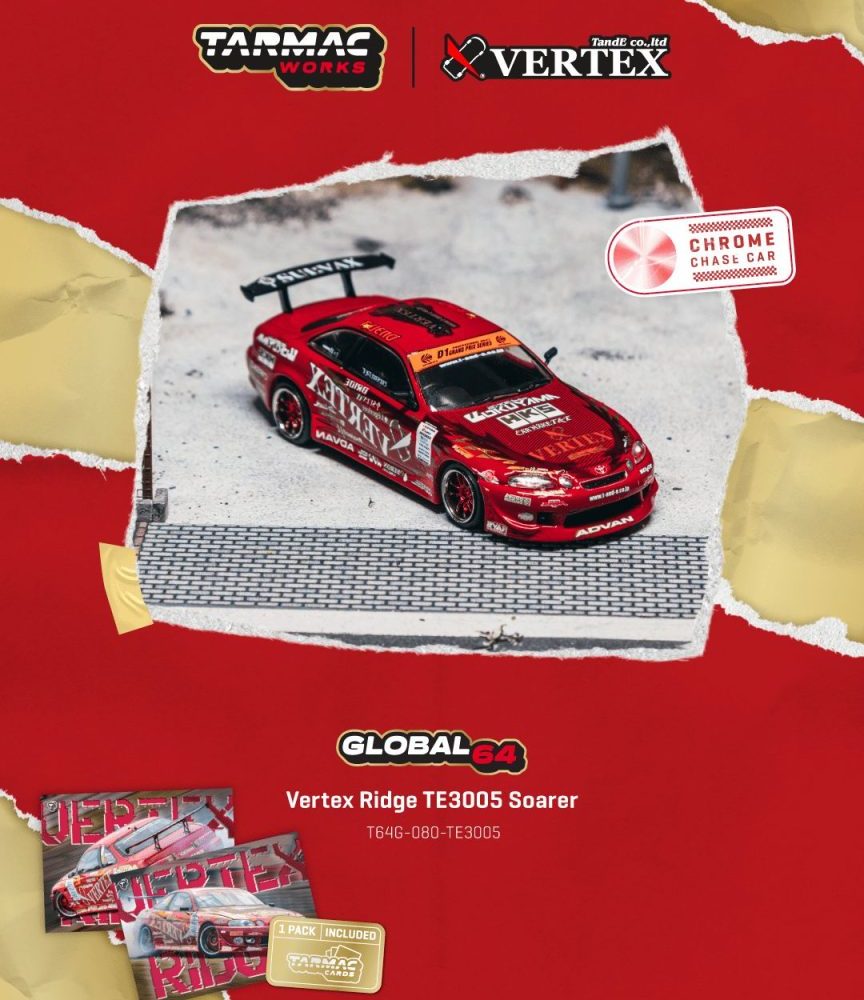 New Arrival -  Toyota Soarer Vertex Ridge TE3005 Soarer Model Car + Trading Cards Combo Set - T64G-080-TE3005