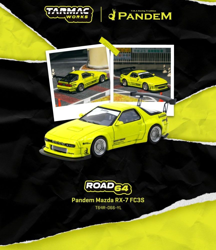 New Arrival -  Pandem Mazda RX-7 FC3S Yellow - T64R-066-YL