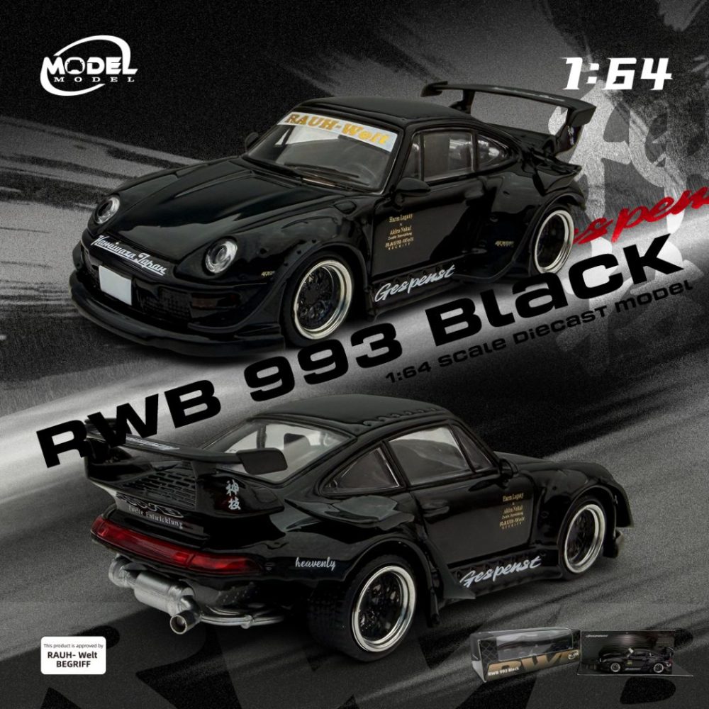 New Arrival -  RWB Porsche 993 Black - MM64-RWB993-004