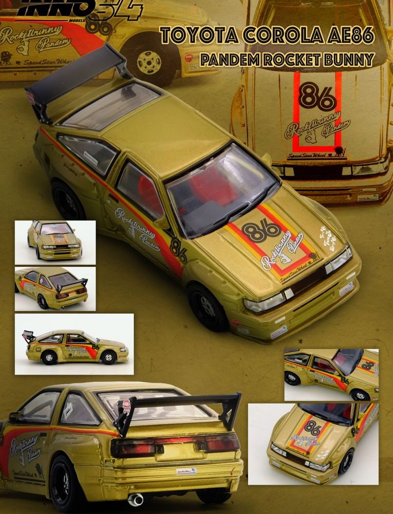 New Arrival -  Pandem Rocket Bunny Toyota AE86 Levin - IN64-AE86P-GLD