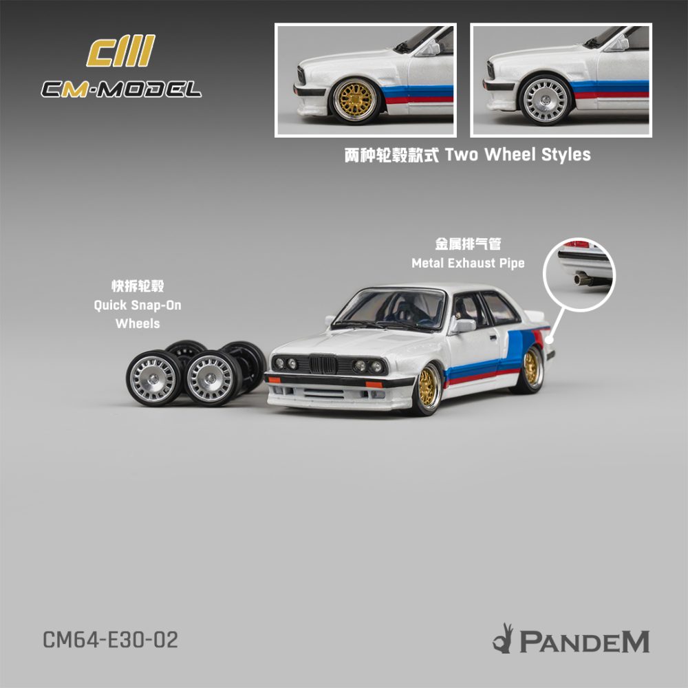 (Pre-Order) Pandem BMW M3 E30 Alpine White with M Tri-Stripes
