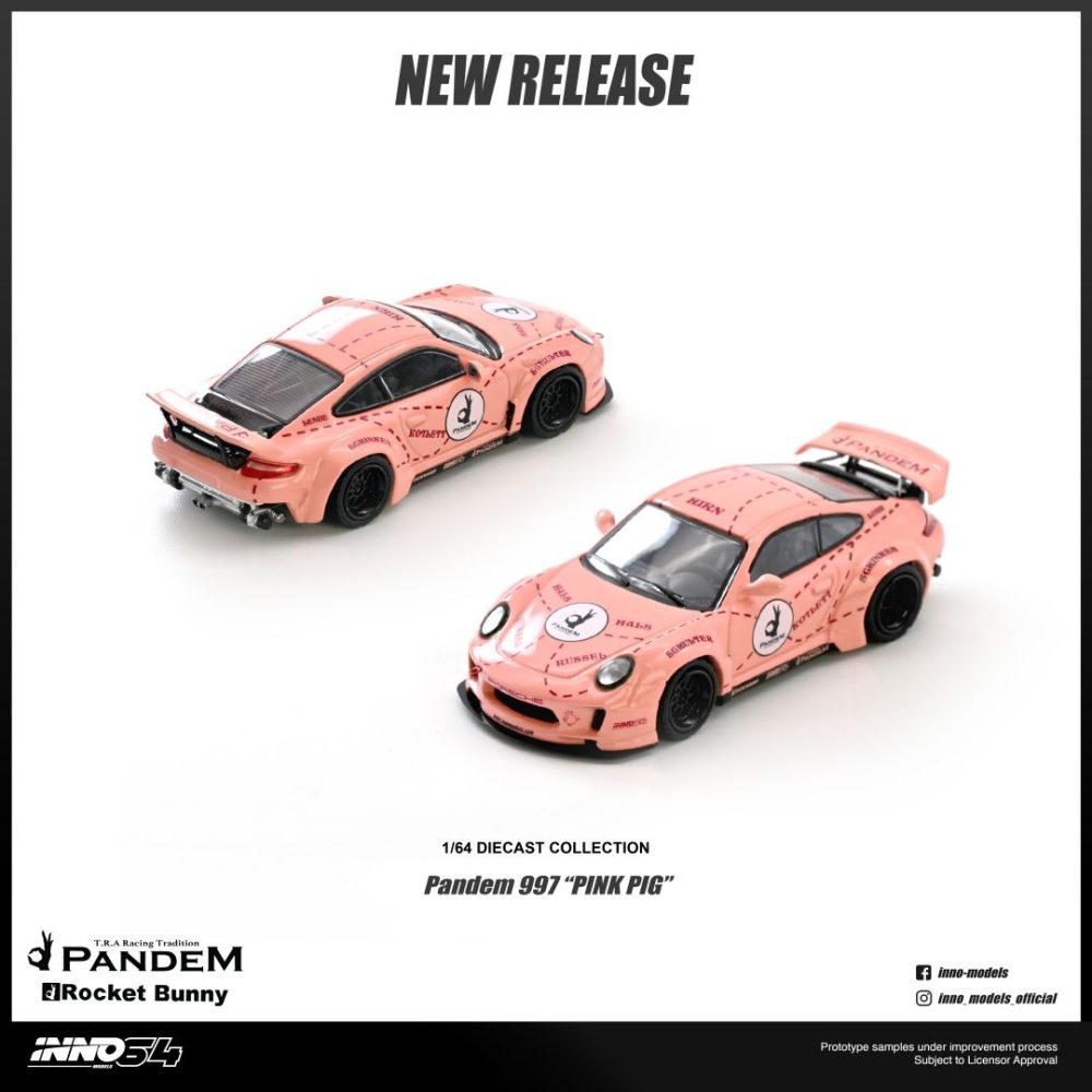 New Arrival -  Rocket Bunny Pandem Porsche 911 (997) "PINK PIG" - IN64-997P-PPIG