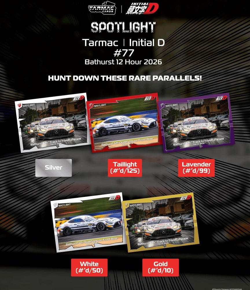 (Pre-Order) Tarmac Cards Spotlight - Tarmac and Initial D #77 Bathurst 12 Hour 2026 (1 Pack)
