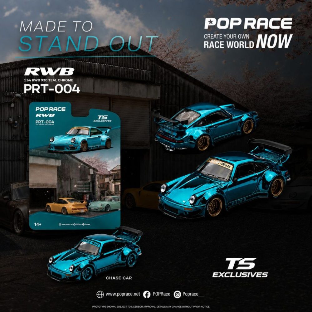 (Pre-Order) RWB Porsche 930 GT Wing Chrome Teal