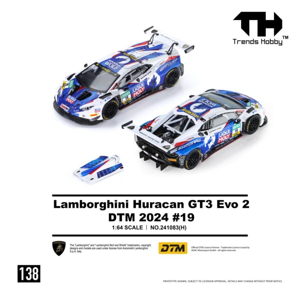 (Pre-Order) Lamborghini Huracan GT3 EVO2 Blue-White 19# DTM 2024