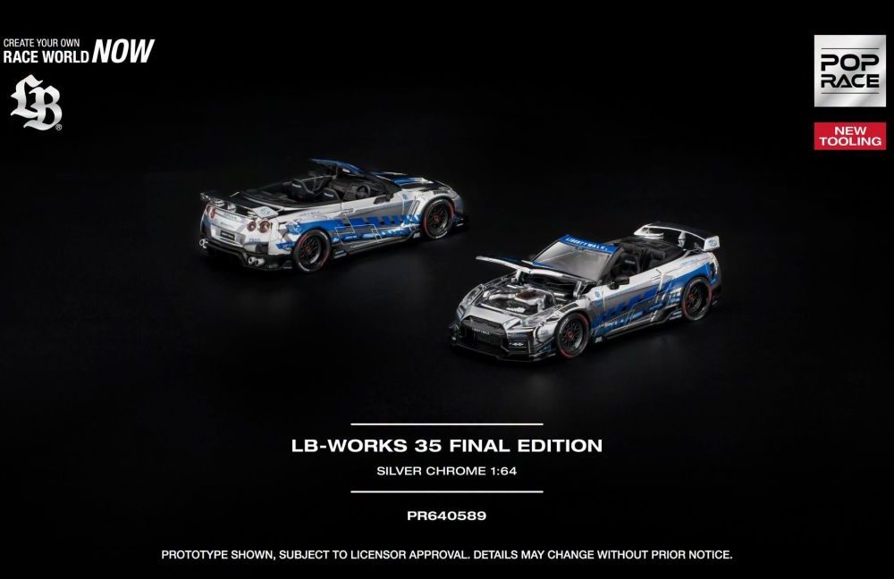 (Pre-Order) LB-WORKS Nissan GTR R35 Final Edition Edition Silver Chrome