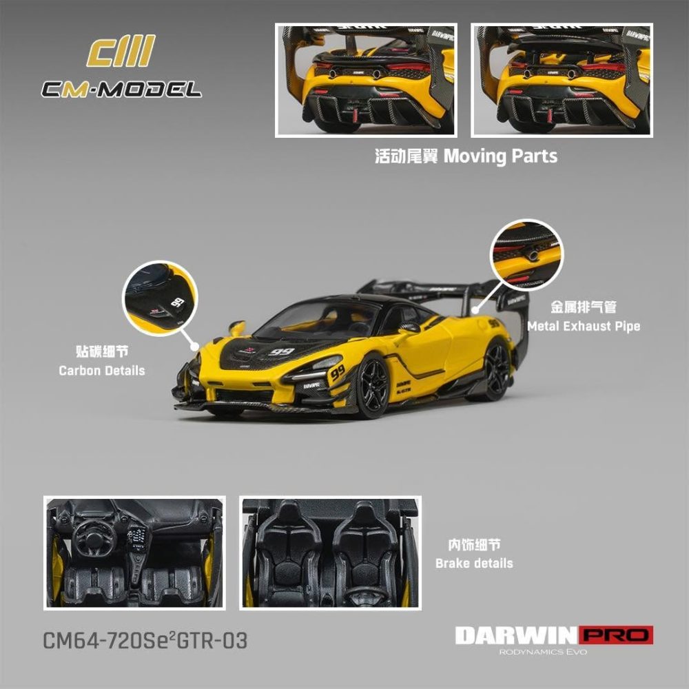 (Pre-Order) DarwinPRO Mclaren 720Se²GTR Pearle Yellow 99#